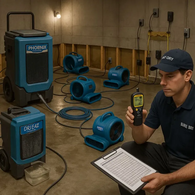 Structural Drying and Dehumidification process in Weldon, CA